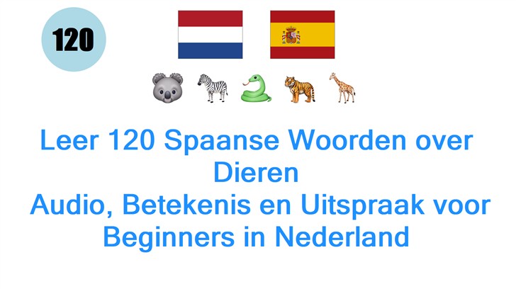 Leer 120 Spaanse Woorden over Dieren: Audio, Betekenis en Uitspraak voor Beginners in Nederland